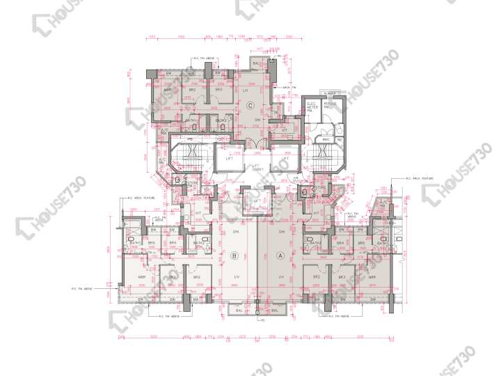 帝峰.皇殿 平面圖 帝峰.皇殿 3座 61-63,65-71,72樓 樓層平面圖 - House730