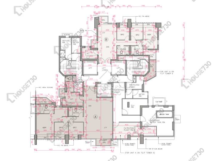帝峰.皇殿 平面圖 帝峰.皇殿 6座 71樓 樓層平面圖 - House730