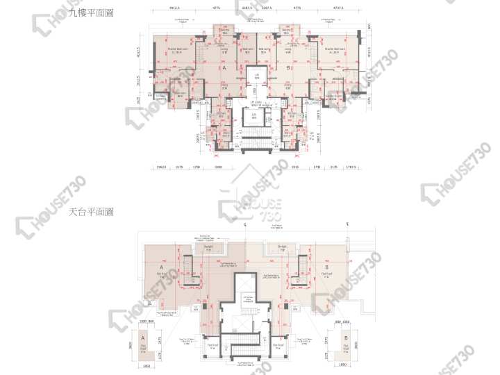 天賦海灣 平面圖 天賦海灣 1期 17座 9樓 樓層平面圖 - House730