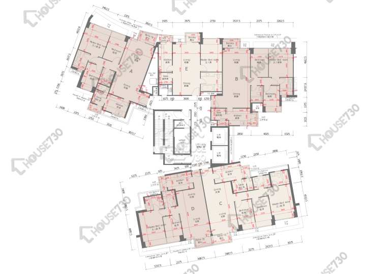 天賦海灣 平面圖 天賦海灣 1期 20座 2-3,5-7,8樓 樓層平面圖 - House730