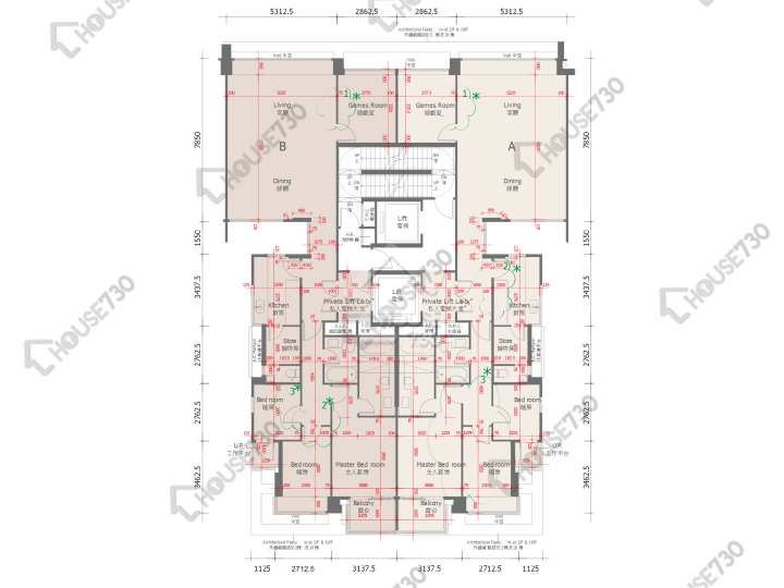 天賦海灣 平面圖 天賦海灣 1期 11座 3,5-8,9樓 樓層平面圖 - House730
