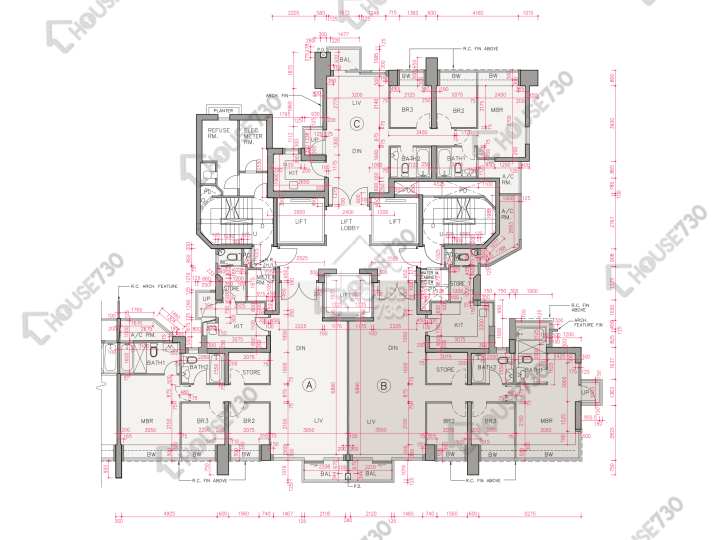 帝峰.皇殿 平面圖 帝峰.皇殿 6座 69-70樓 樓層平面圖 - House730