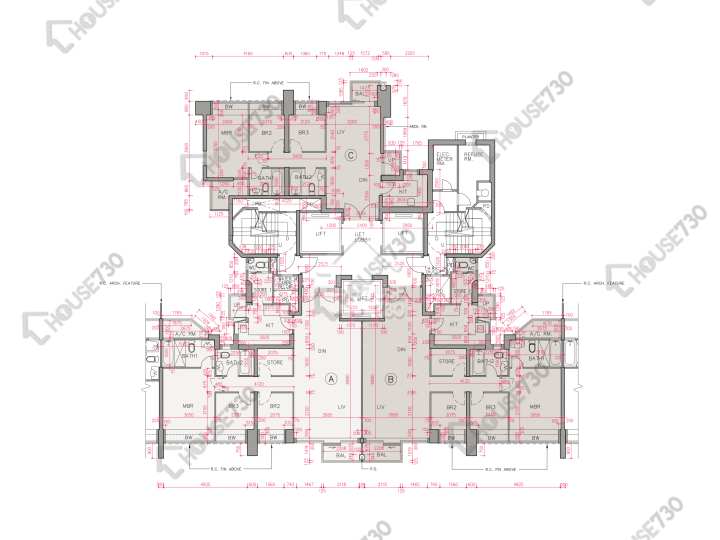 帝峰.皇殿 平面圖 帝峰.皇殿 7座 69樓 樓層平面圖 - House730