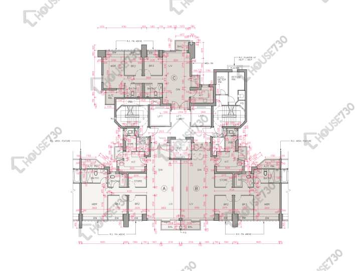 帝峰.皇殿 平面圖 帝峰.皇殿 7座 57,59-63,65-67,68樓 樓層平面圖 - House730