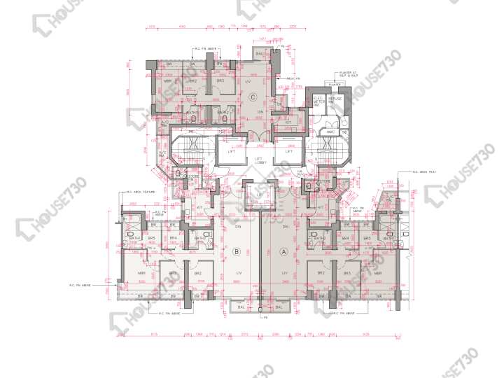 帝峰.皇殿 平面圖 帝峰.皇殿 3座 56-57,59,60樓 樓層平面圖 - House730