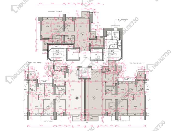 帝峰.皇殿 平面圖 帝峰.皇殿 2座 56-57,59,60樓 樓層平面圖 - House730