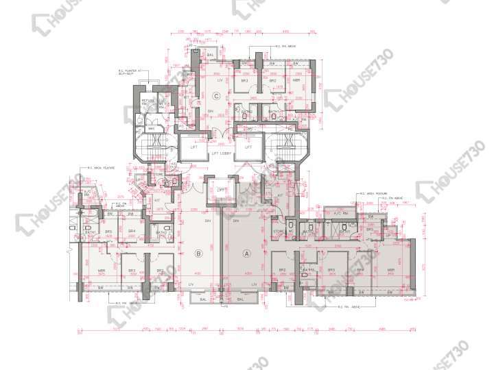 帝峰.皇殿 平面圖 帝峰.皇殿 1座 29-33,35-39,50,52,55樓 樓層平面圖 - House730