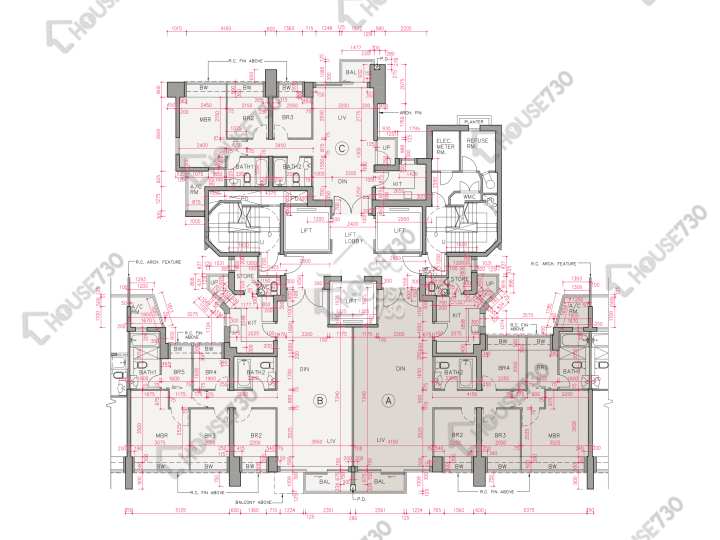 帝峰.皇殿 平面圖 帝峰.皇殿 2座 76樓 樓層平面圖 - House730