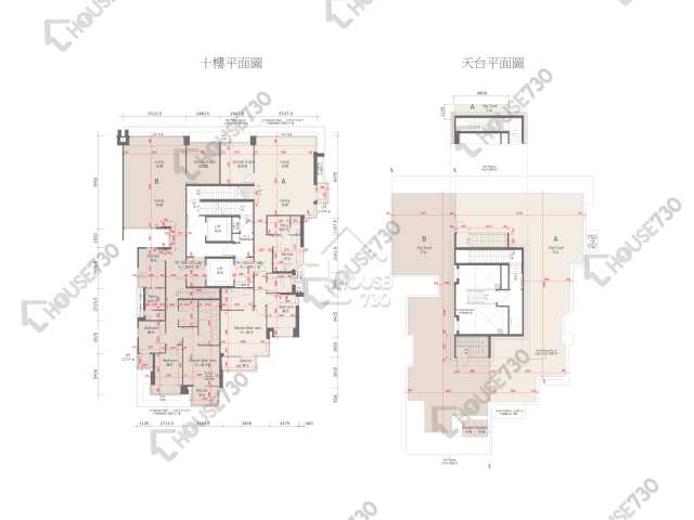 天賦海灣 平面圖 天賦海灣 1期 10座 10樓 樓層平面圖 - House730