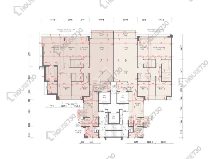 天賦海灣 平面圖 天賦海灣 1期 9座 2-3,5-8,9樓 樓層平面圖 - House730