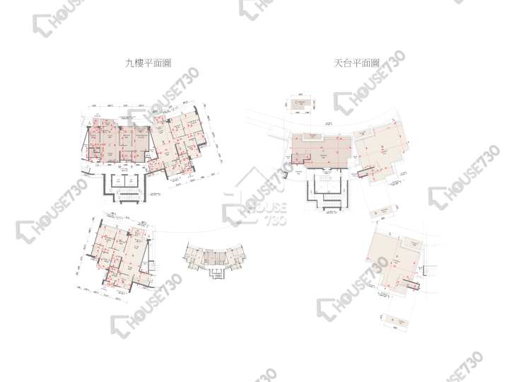 天賦海灣 平面圖 天賦海灣 1期 18座 9樓 樓層平面圖 - House730