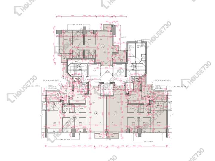 帝峰.皇殿 平面圖 帝峰.皇殿 7座 36樓 樓層平面圖 - House730