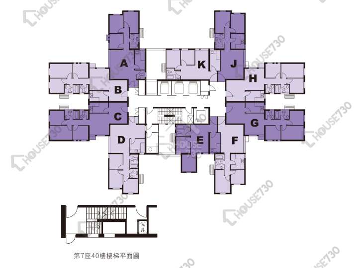 富康花園 平面圖 富康花園 7座 1-40樓 樓層平面圖 - House730