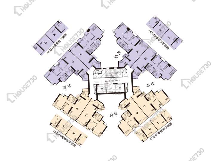 帝后華庭 平面圖 帝后華庭 3座 25-33,35-43,45,46樓 樓層平面圖 - House730