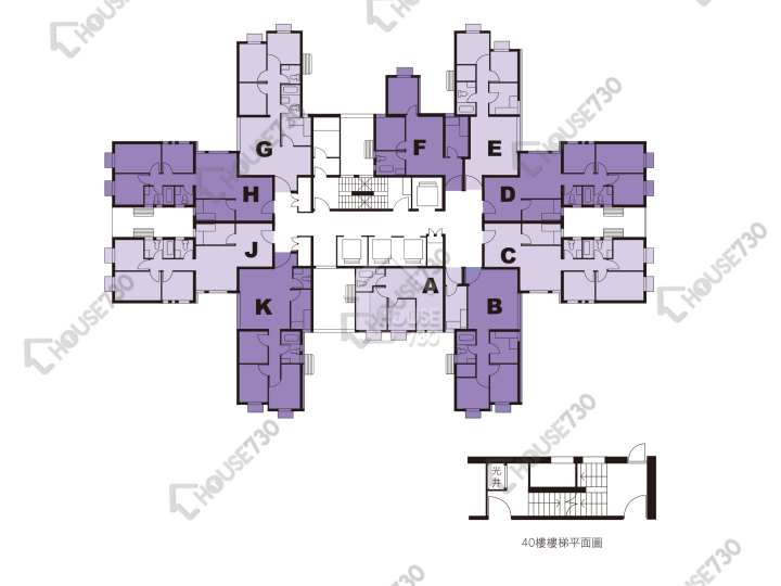 富康花園 平面圖 富康花園 5座 1-40樓 樓層平面圖 - House730