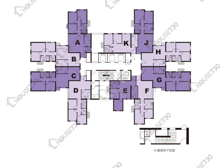 富康花園 平面圖 富康花園 9座 1-40樓 樓層平面圖 - House730