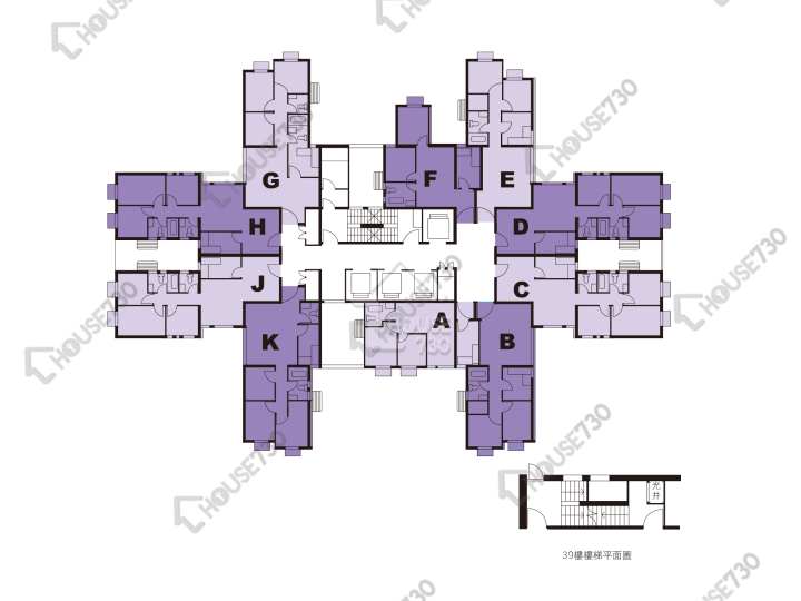 富康花園 平面圖 富康花園 2座 1-39樓 樓層平面圖 - House730
