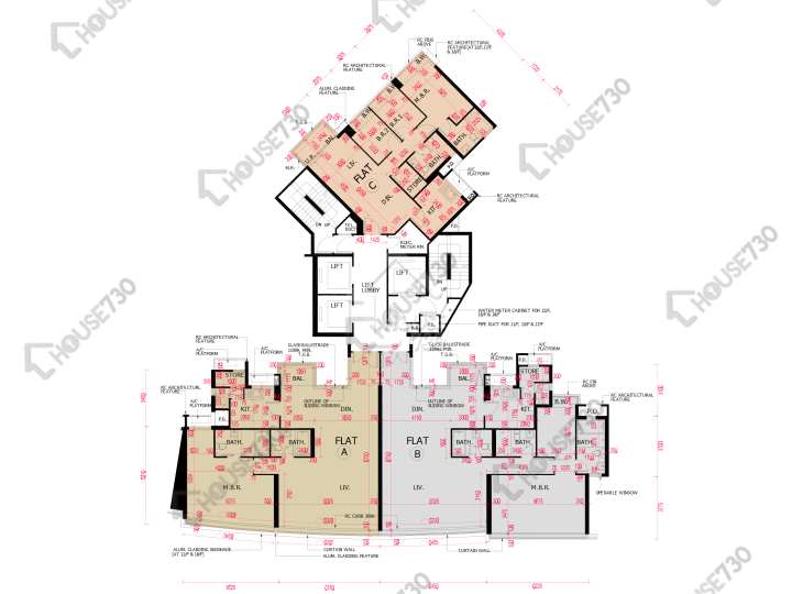 南灣 平面圖 南灣 7座 11-12,15-17,18樓 樓層平面圖 - House730