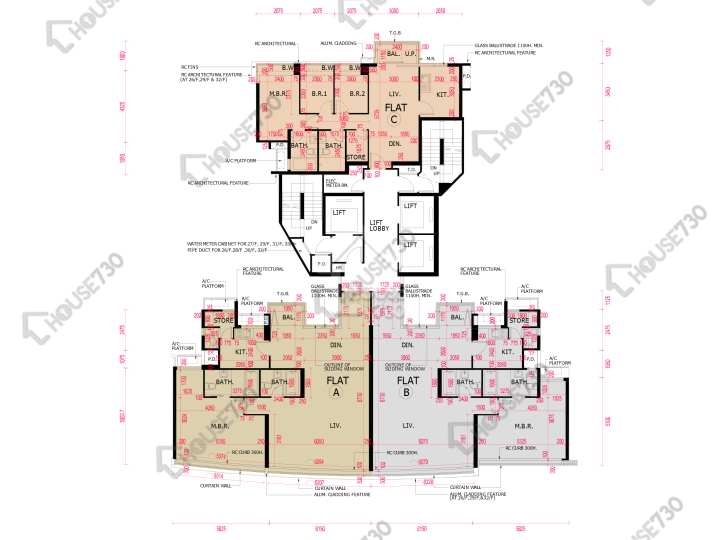 南灣 平面圖 南灣 5座 26-33樓 樓層平面圖 - House730