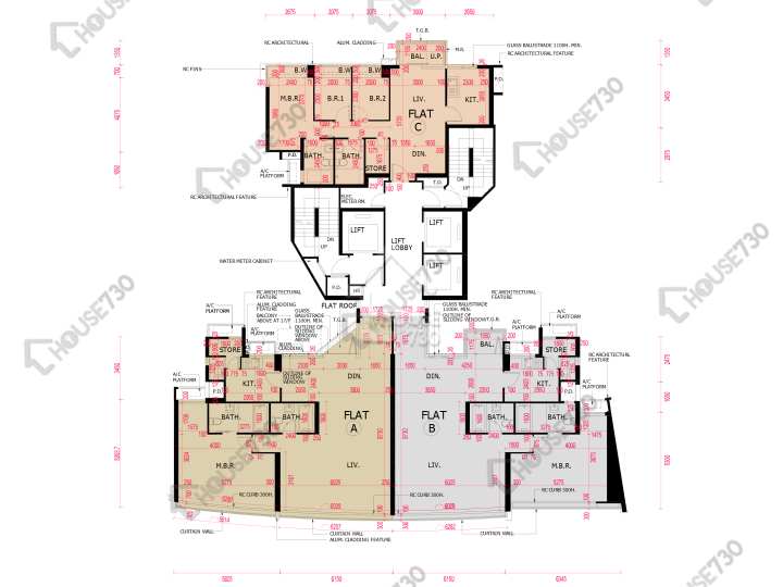 南灣 平面圖 南灣 6座 16樓 樓層平面圖 - House730