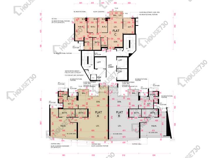 南灣 平面圖 南灣 6座 26-33樓 樓層平面圖 - House730