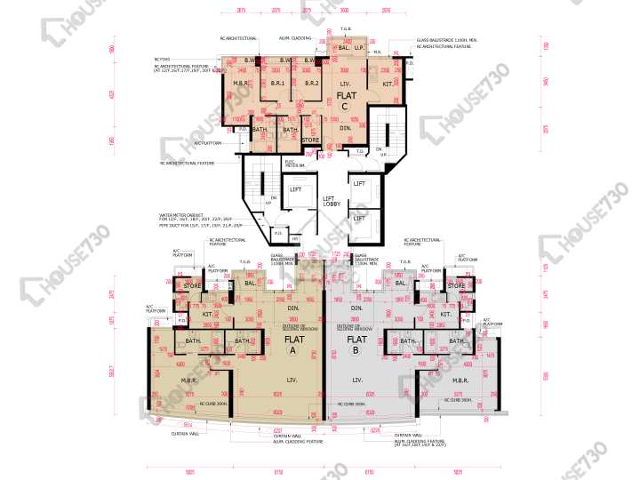 南灣 平面圖 南灣 5座 12,15-23,25樓 樓層平面圖 - House730