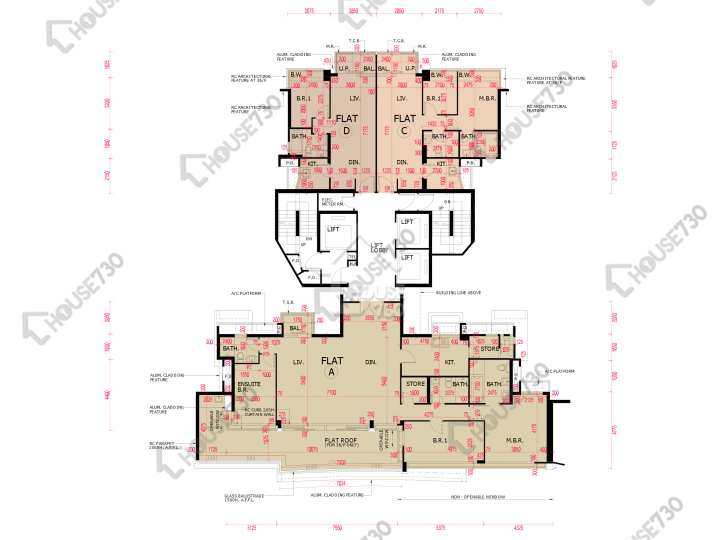 南灣 平面圖 南灣 9座 36樓 樓層平面圖 - House730