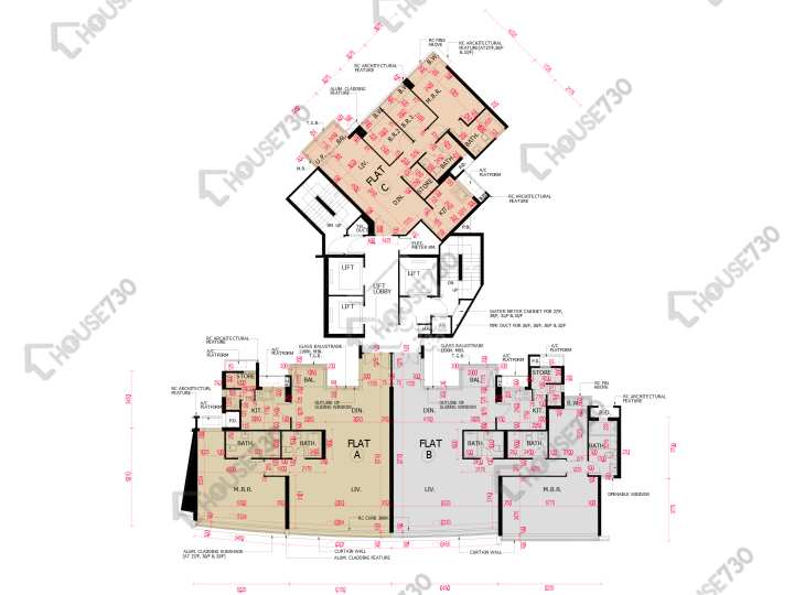 南灣 平面圖 南灣 7座 26-33樓 樓層平面圖 - House730