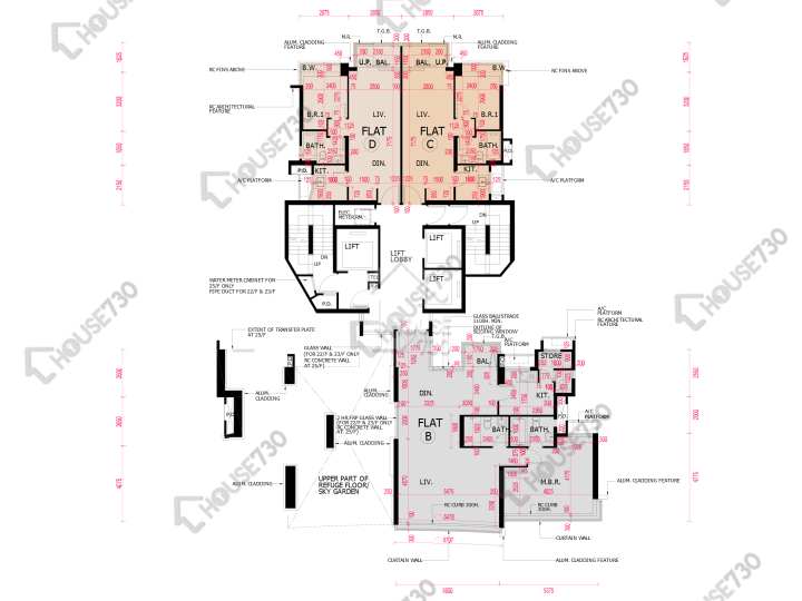 南灣 平面圖 南灣 10座 22-23,25樓 樓層平面圖 - House730