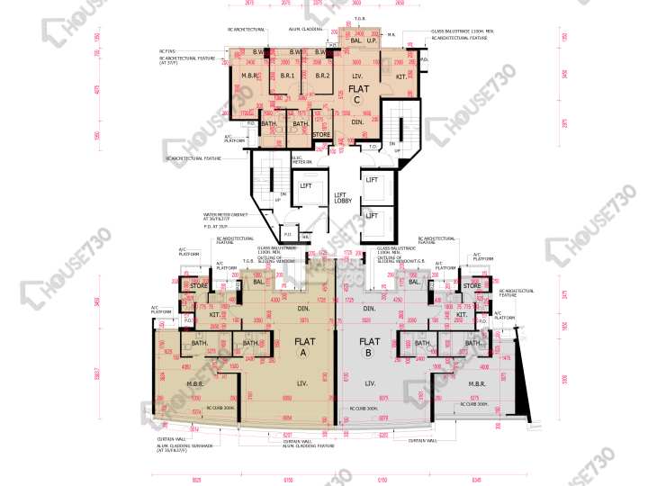 南灣 平面圖 南灣 6座 35-37樓 樓層平面圖 - House730