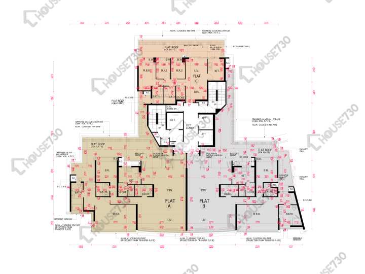 南灣 平面圖 南灣 3座 7樓 樓層平面圖 - House730