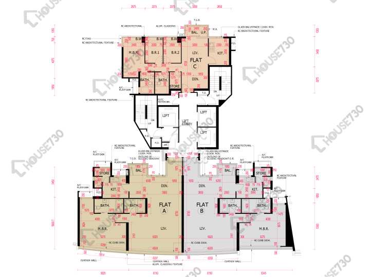 南灣 平面圖 南灣 6座 19樓 樓層平面圖 - House730