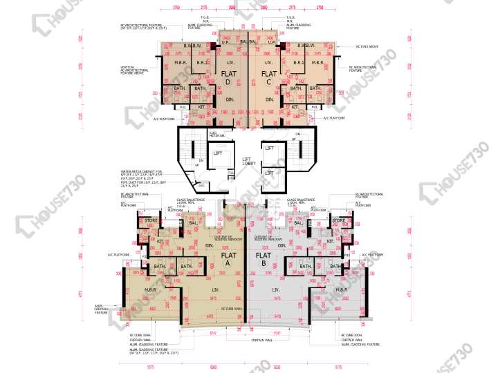 南灣 平面圖 南灣 8座 8-12,15-23,25樓 樓層平面圖 - House730