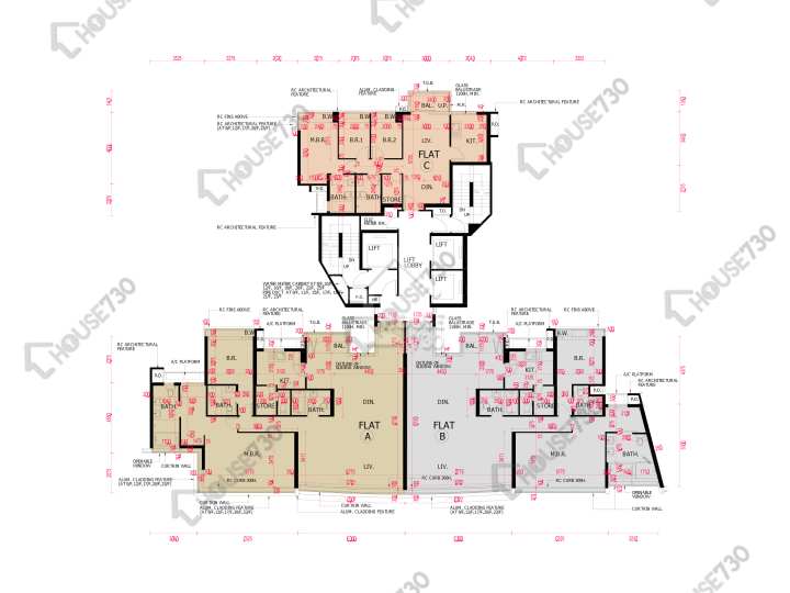 南灣 平面圖 南灣 3座 8-12,15-23,25樓 樓層平面圖 - House730