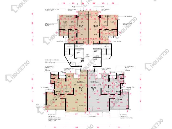 南灣 平面圖 南灣 8座 33,35,36樓 樓層平面圖 - House730