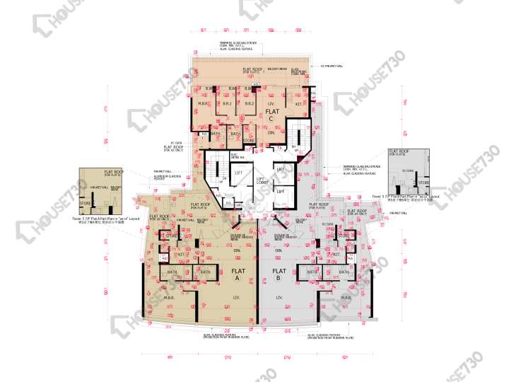 南灣 平面圖 南灣 5座 7樓 樓層平面圖 - House730