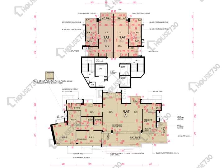 南灣 平面圖 南灣 10座 36樓 樓層平面圖 - House730