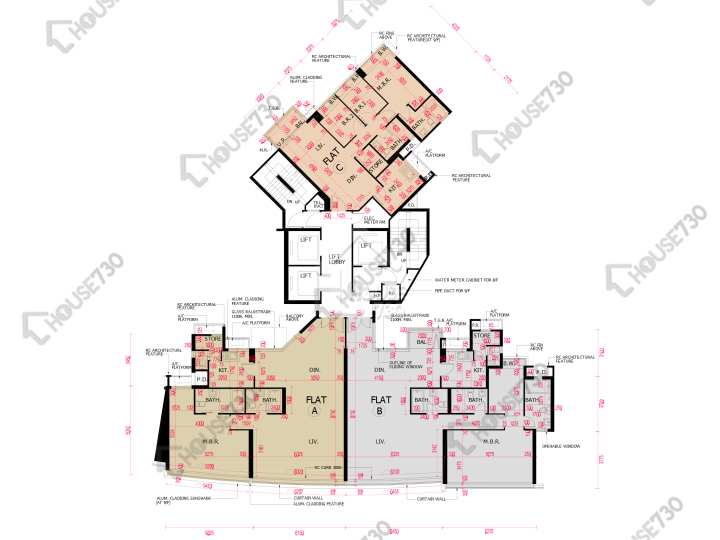 南灣 平面圖 南灣 7座 8-9樓 樓層平面圖 - House730