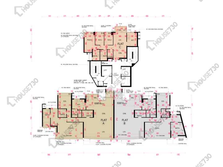 南灣 平面圖 南灣 3座 26-32樓 樓層平面圖 - House730