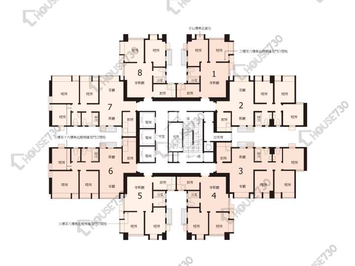 粉嶺中心 平面圖 粉嶺中心 1期 F座 3-27樓 樓層平面圖 - House730