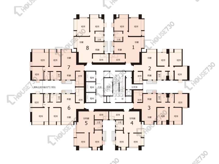 粉嶺中心 平面圖 粉嶺中心 1期 B座 9-27樓 樓層平面圖 - House730