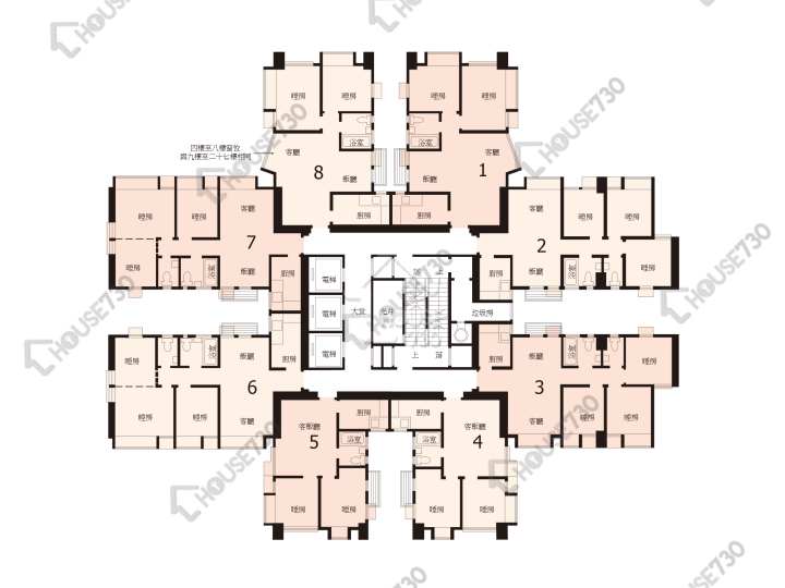 粉嶺中心 平面圖 粉嶺中心 1期 D座 3-8樓 樓層平面圖 - House730