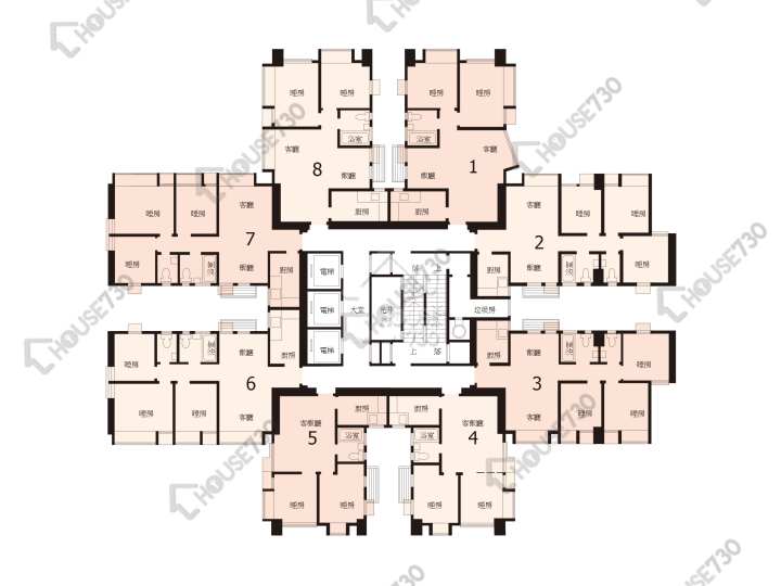 粉嶺中心 平面圖 粉嶺中心 2期 L座 3-8樓 樓層平面圖 - House730