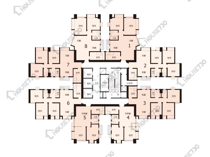 粉嶺中心 平面圖 粉嶺中心 2期 K座 3-8樓 樓層平面圖 - House730