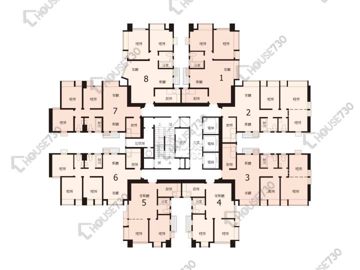 粉嶺中心 平面圖 粉嶺中心 2期 J座 3-8樓 樓層平面圖 - House730