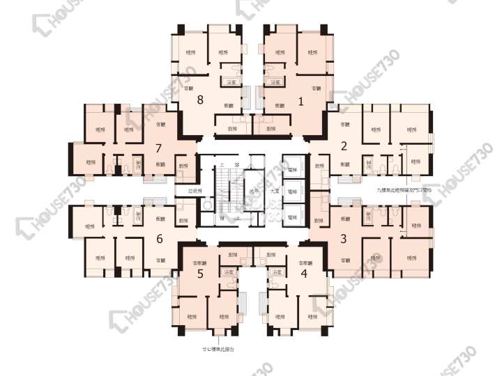 粉嶺中心 平面圖 粉嶺中心 1期 C座 9-27樓 樓層平面圖 - House730