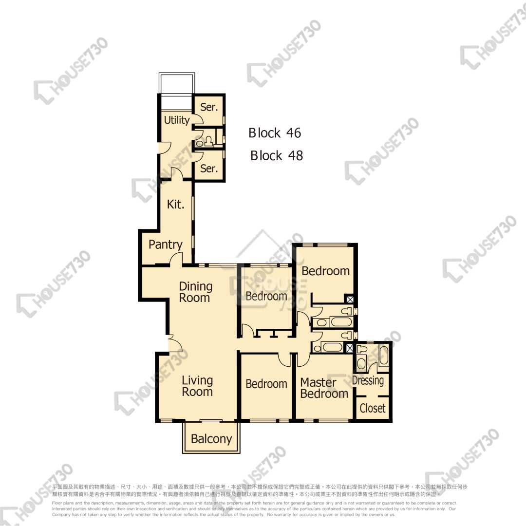Pok Fu Lam BAGUIO VILLA Upper Floor Unit Floor Plan 46座-高層/中層/低層-46座 House730-5244202