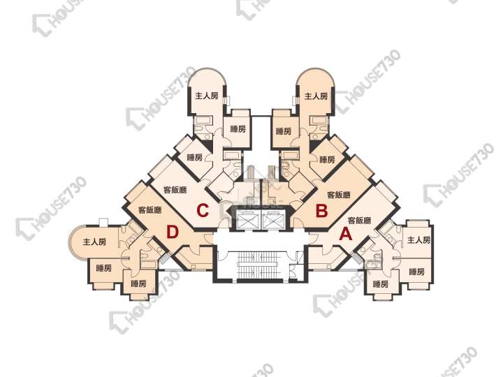 雅典居 平面圖 雅典居 1座 1-3,5-13,15-23,25-26,27樓 樓層平面圖 - House730