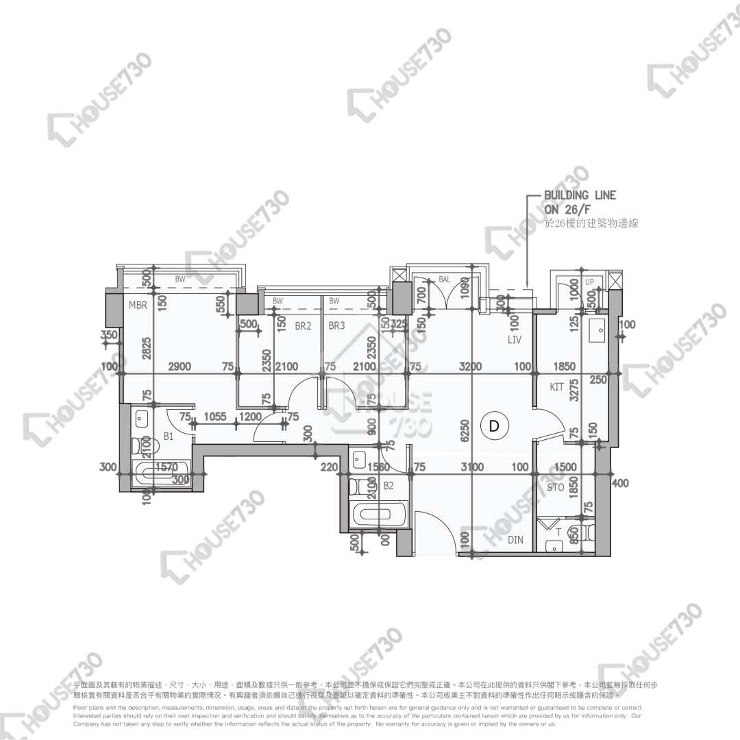 North Point FLEUR PAVILIA Middle Floor Unit Floor Plan TOWER 1-middle floor/lower floor-FLAT D House730-6590119