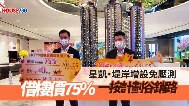 中洲置業旗下的火炭新盤星凱•堤岸，新增75%一按付款計劃。